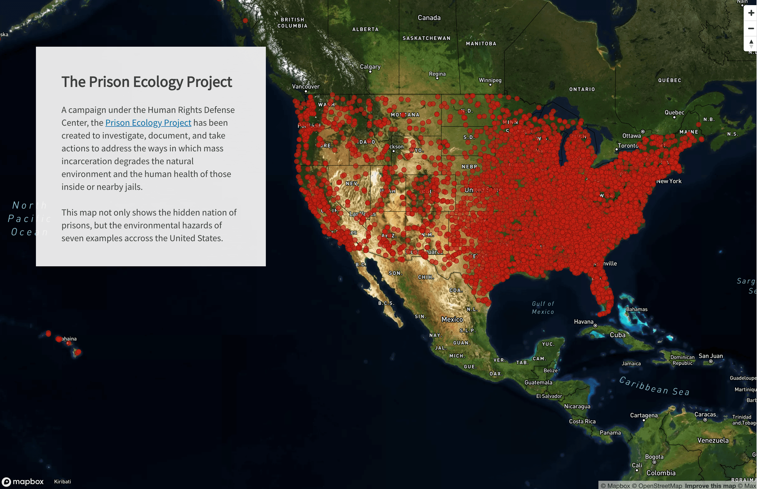 A screenshot of my project titled Prison Ecology Project